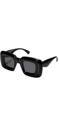 a pair of black sunglasses on a black background