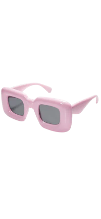 a pair of pink sunglasses on a black background