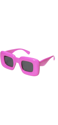 a pair of pink sunglasses on a black background